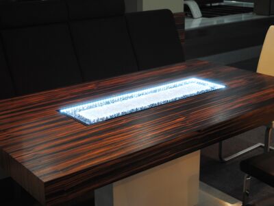 Glaszone Crystal Table Element with white LED-lighting