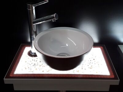 Glaszone Waschtisch Brilliant 40 in kristall mit LED-Beleuchtung