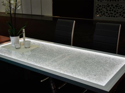 Glaszone Glastisch mit LED-Beleuchtung in kristall