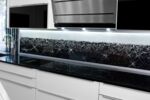 Glaszone Küchenrückwand Stufe in weiß-schwarz